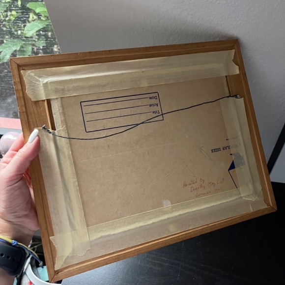 Painted Picture Wooden Frame Dorothy May List Summer 1961 - Picture 6 of 8